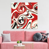 Toile Déversement - Rouge et crème (Insitu(Salon))