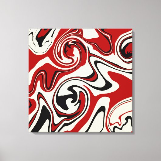 Toile Déversement - Rouge et crème (Recto)