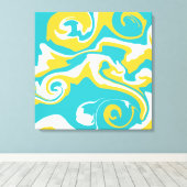 Toile Déversement - Turquoise et Jaune (Insitu (Plancher de Bois))