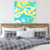 Toile Déversement - Turquoise et Jaune (Insitu(Chambre))