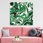 Toile Déversement - vert, crème et noir (Insitu(Salon))