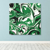 Toile Déversement - vert, crème et noir (Insitu (Plancher de Bois))