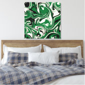 Toile Déversement - vert, crème et noir (Insitu(Chambre))