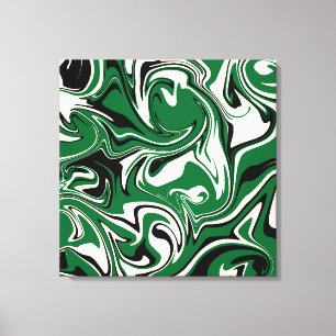 Toile Déversement - vert, crème et noir