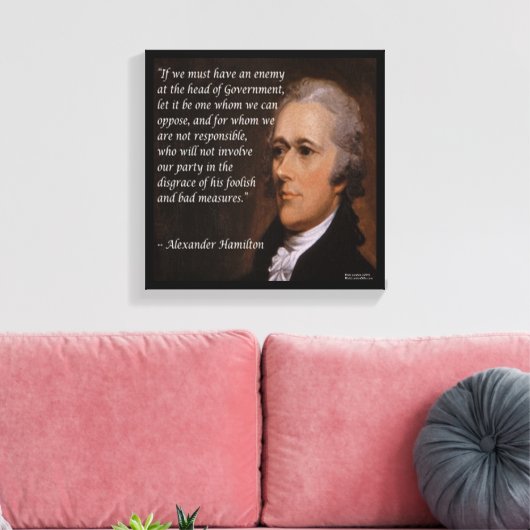 Toile Devis Alexander Hamilton "Enemy Leader" Imprimer (Insitu(Salon))