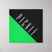 Toile Devise de Pickleball Noir Vert Clair (Recto)