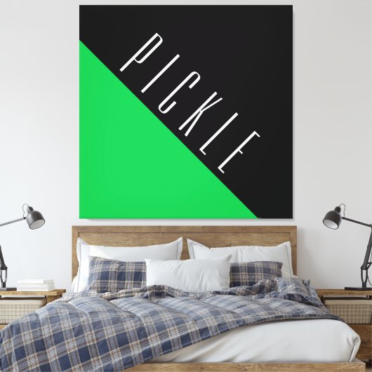 Toile Devise de Pickleball Noir Vert Clair (Insitu(Chambre))