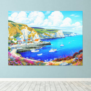 Toile "Devon Harbour Dreamscape" - Un paysage marin angl