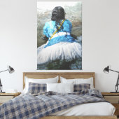 Toile Devotee Kneeling in Sacred Waters for Iemanjá Cele (Insitu(Chambre))