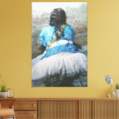 Toile Devotee Kneeling in Sacred Waters for Iemanjá Cele (Insitu(Salon))