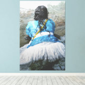 Toile Devotee Kneeling in Sacred Waters for Iemanjá Cele (Insitu (Plancher de Bois))