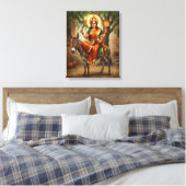 Toile dévotionnelle hindou de Sheetla Mata (Insitu(Chambre))