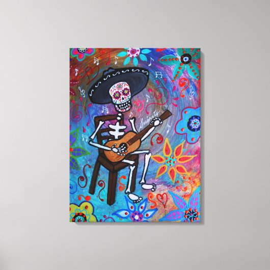 Toile Dia de los Muertos Gitarero (Recto)