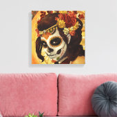 Toile Dia De Los Muertos Throw Pillow (Insitu(Salon))