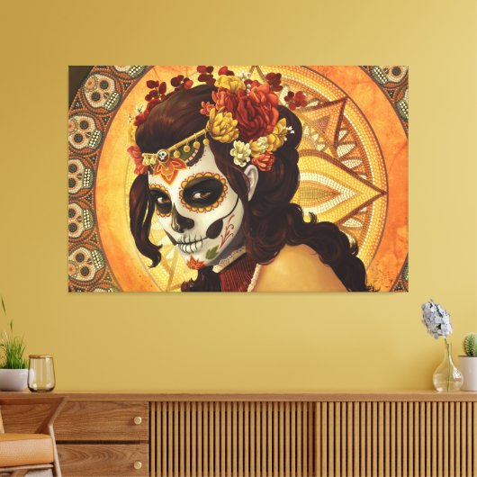 Toile Dia De Los Muertos Throw Pillow (Insitu(Salon))