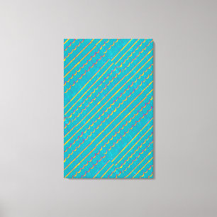 Toile diagonale bleu-vert abstraite