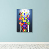 Toile Diagramme de l'arbre de vie de l'ordre de Kabalah (Insitu (Plancher de Bois))