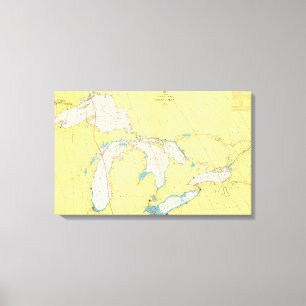 Toile Diagramme et carte nautiques de Great Lakes