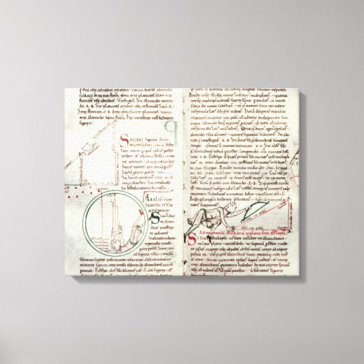 Toile Diagrammes des mesures et du texte (vellum) (Recto)