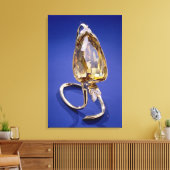 Toile Diamant jaune "incomparable" dans un décor d'or (Insitu(Salon))