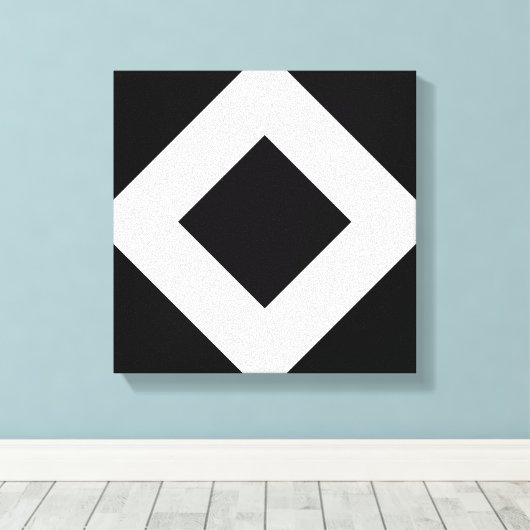 Toile Diamant noir, Bordure en blanc gras (Insitu (Plancher de Bois))