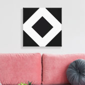 Toile Diamant noir, Bordure en blanc gras (Insitu(Salon))