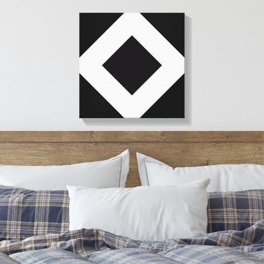 Toile Diamant noir, Bordure en blanc gras (Insitu(Chambre))