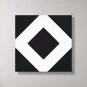 Toile Diamant noir, Bordure en blanc gras (Recto)