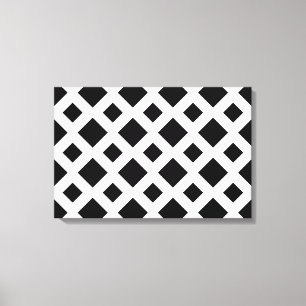 Toile Diamants noirs en blanc