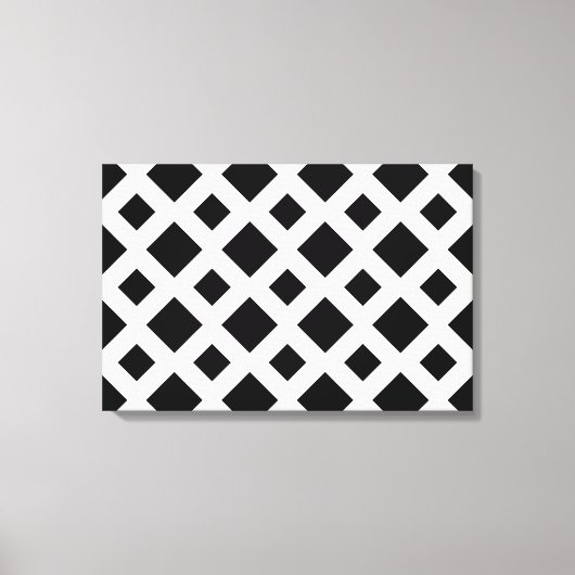 Toile Diamants noirs en blanc (Recto)