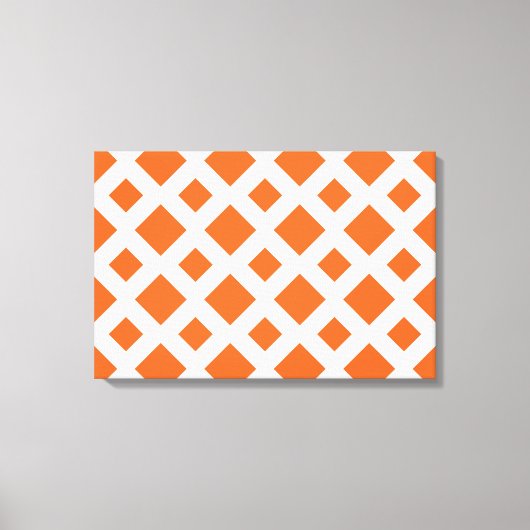 Toile Diamants orange sur blanc (Recto)