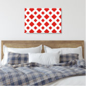 Toile Diamants rouges sur blanc (Insitu(Chambre))