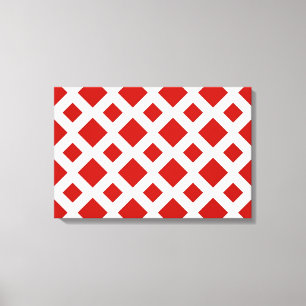 Toile Diamants rouges sur blanc