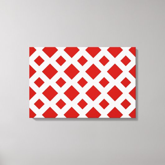 Toile Diamants rouges sur blanc (Recto)
