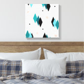 Toile Diamants Turquoises modernes du milieu du siècle (Insitu(Chambre))