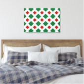 Toile Diamants verts et rouges sur blanc (Insitu(Chambre))