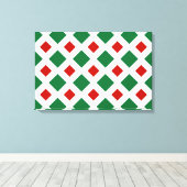 Toile Diamants verts et rouges sur blanc (Insitu (Plancher de Bois))
