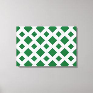 Toile Diamants verts sur blanc