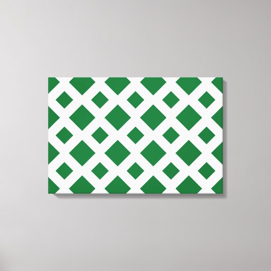 Toile Diamants verts sur blanc (Recto)