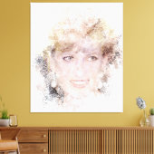 Toile Diana La princesse du peuple Portrait aquarelle (Insitu(Salon))