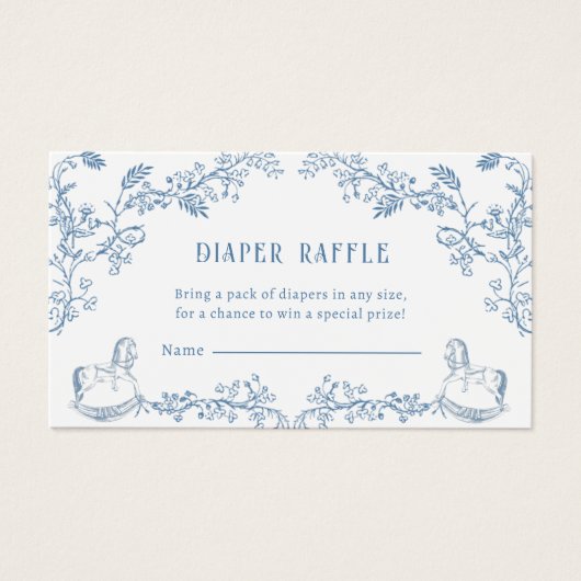 Toile Diaper Raffle Baby Shower Enclosure card (Devant)