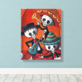 Toile Diaz de Los Muertos Skeleton Mariachi Trio (Insitu (Plancher de Bois))
