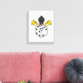 Toile Dice au Poker avec pique et étoiles (Insitu(Salon))