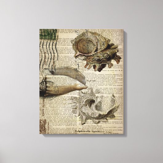 Toile dictionnaire de plage imprimer moderne coquillage (Recto)