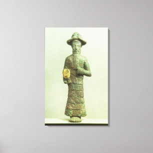 Toile Dieu d'Elamite avec la main d'or de Susa,