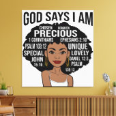 Toile Dieu dit que je suis Black Christian Femmes Melani (Insitu(Salon))