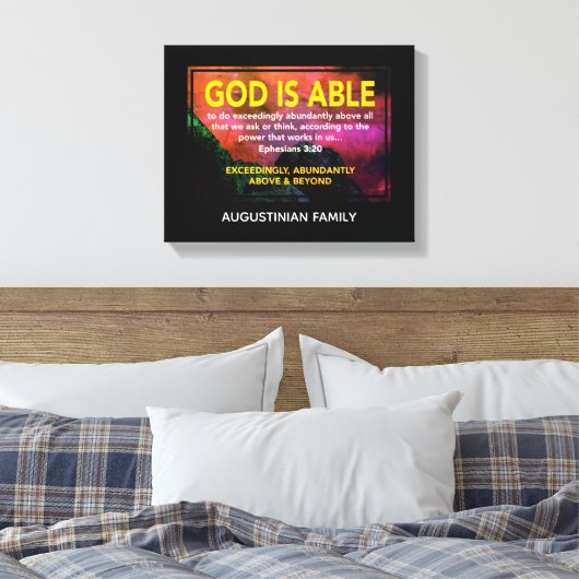 Toile DIEU EST CAPABLE | Éphésiens 3:20 (Insitu(Chambre))