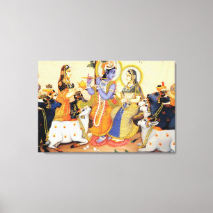 Toile Dieu Lord Krishna Premium Wrapped Canvas (Gloss)