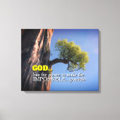Toile Dieu peut rendre l'impossible possible -Arbre de f (Recto)
