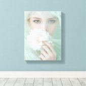 Toile Digital Face Art - Portrait Abstrait futuriste (Insitu (Plancher de Bois))